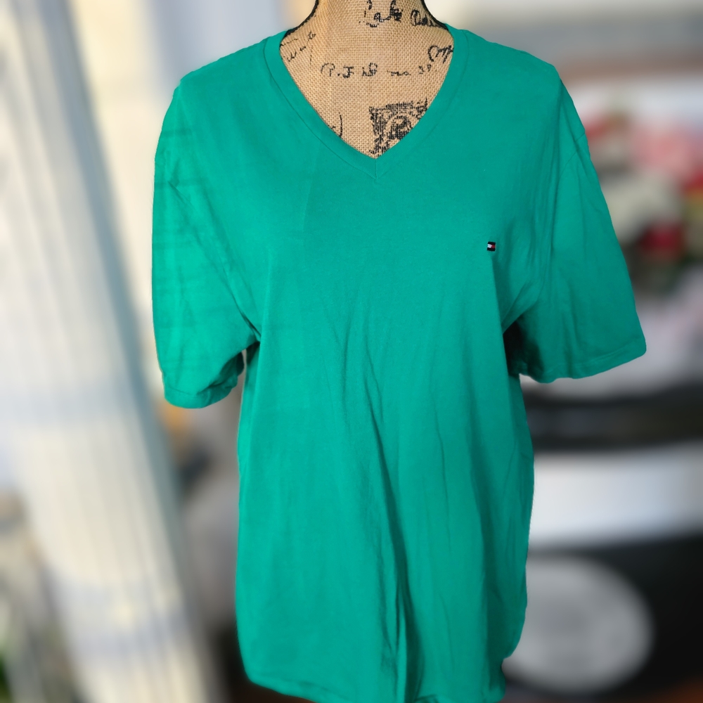 Tommy Hilfiger Green V-Neck T-Shirt